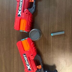 Red and Orange Toy Blaster Set